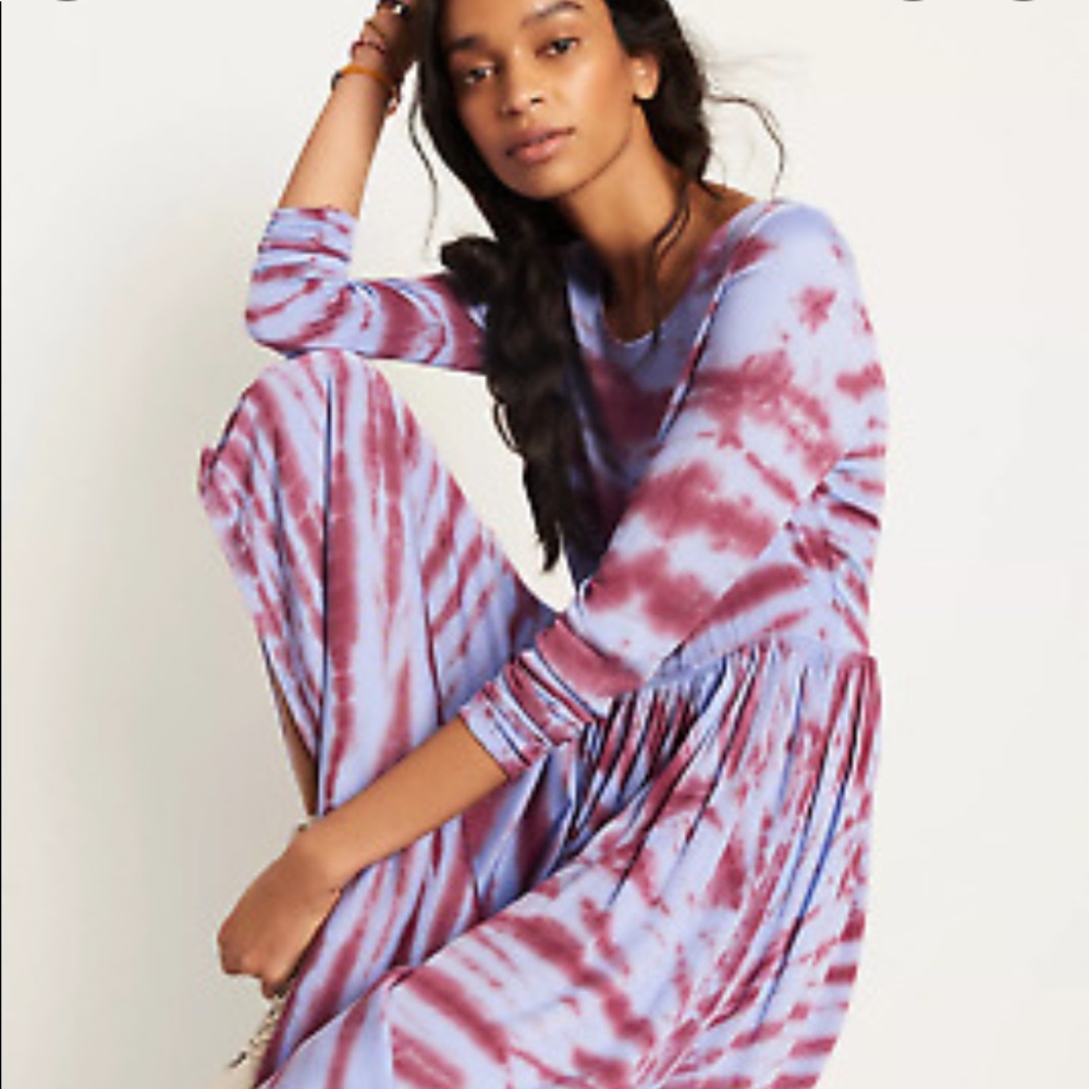 Tie dye ANTHROPOLOGIE MIDI dress